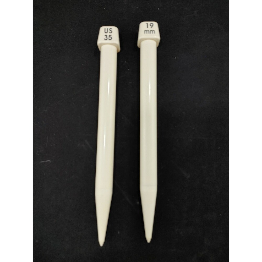 Jumbo Plastic Knitting Needles US Size 35 19mm Large Lightweight Pair Set of 2